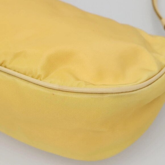 PRADA Shoulder Bag Nylon Yellow Gold Auth 137446 - Picture 4 of 16